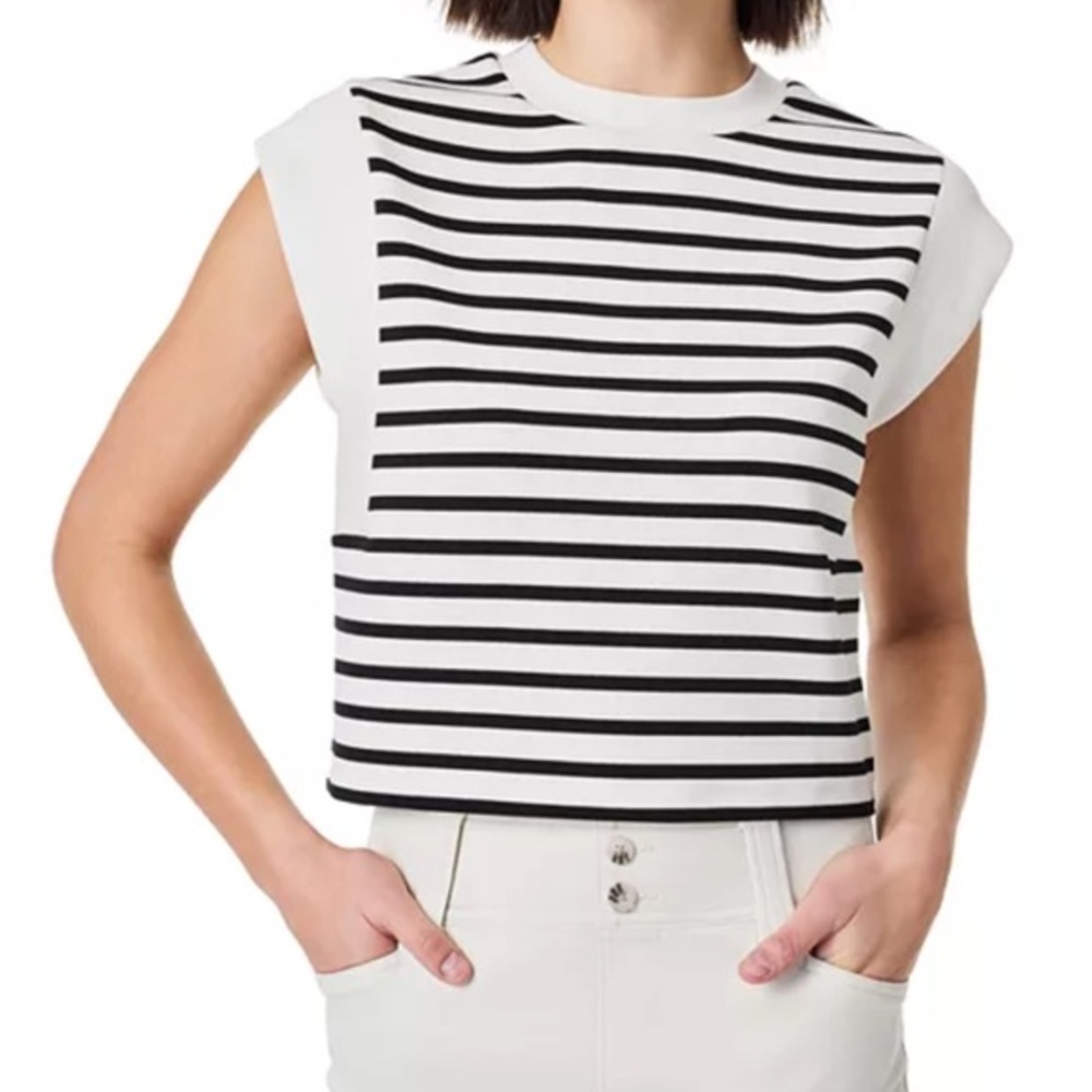 SPANX AirEssentials Crewneck Tee Striped